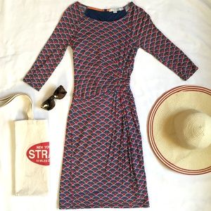 Boden Harper Dress - Blue Deco Fan Size 4L